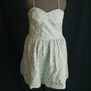 Blue floral print dress